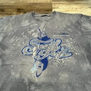 Vintage Y2K South‎ Pole Gray Tie Dye Mens XL Graffiti Graphic T-Shirt Hip Hop
